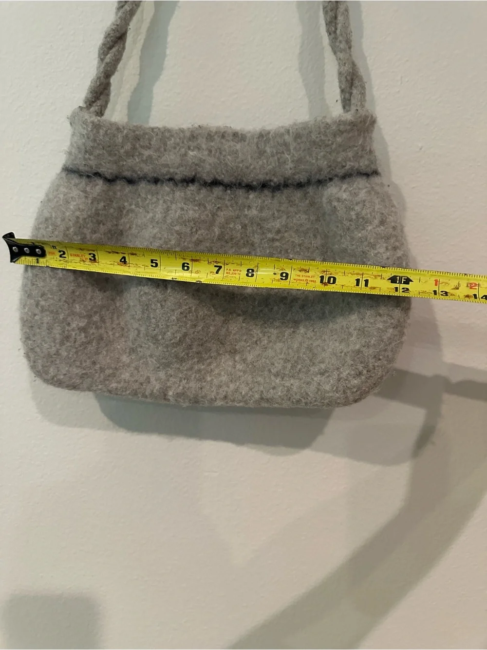 Handcrafted Felted Wool Rosette Shoulder Bag – Heather Grey